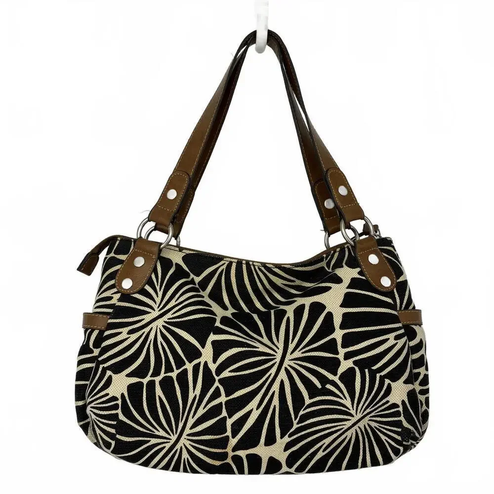 Relic Brand Collection Black and Cream Patterned Hobo Handbag